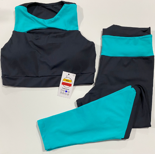 T: M Conjunto legging Calça Verde/Preto