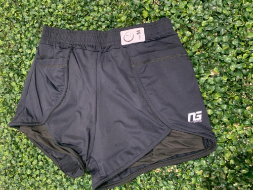 T:G Short Duplo Preto Poliamida Fitness !