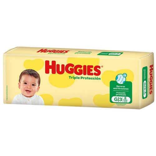 PAÑAL HUGGIES TRIPLE PROTECCION G X8 UNIDADES