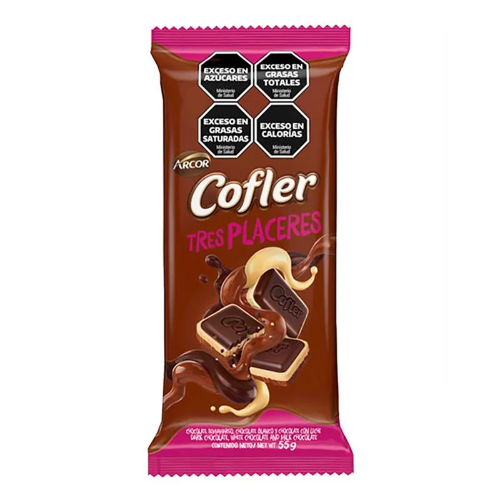 CHOCOLATE COFLER MACIZO TRES PLACERES 55GR