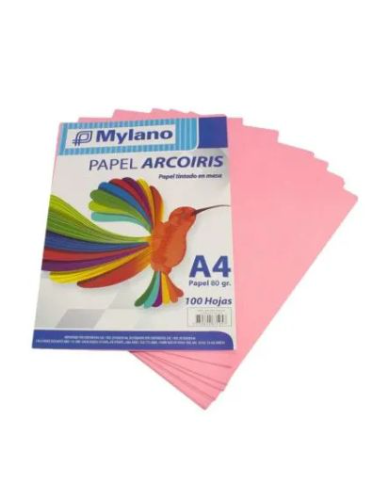 Hojas Bond color rosado A4