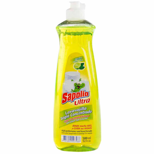 Lavavajilla Sapolio líquido max poder limón 500ml