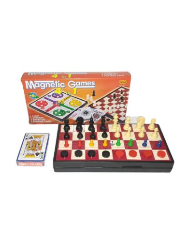 Ludo + ajedrez+damas + cartas 4 en 1