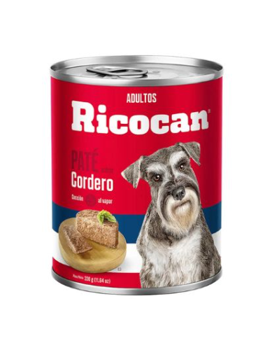 Ricocan adulto pate sabor a cordero en lata 330gr