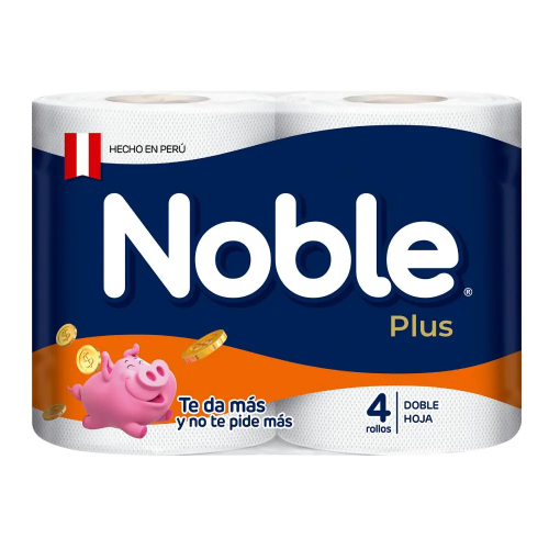 Papel higiénico noble plus doble hoja 4und