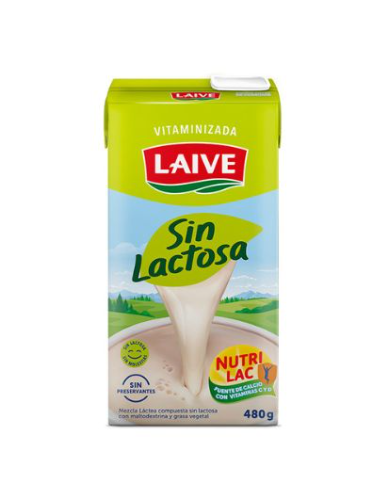 Leche laive sin lactosa en caja 480gr