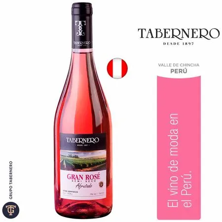 Vino tabernero gran rose semi seco 750ml