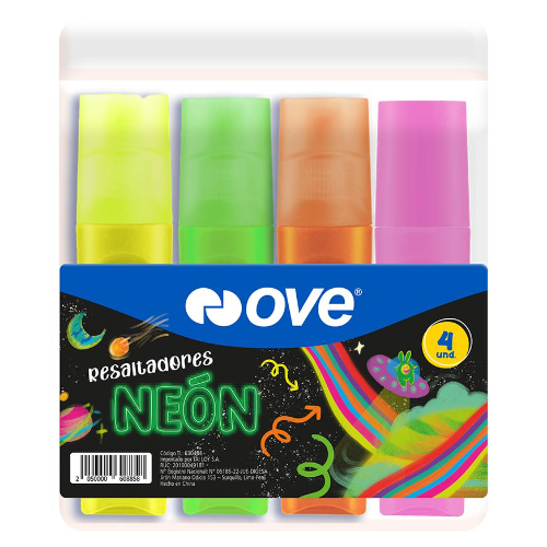 Resaltadores neon 4und