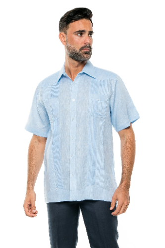 Chacabana manga corta mojito collection 100% lino m-2532-blue