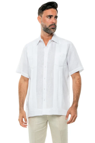 Chacabana manga corta mojito collection 100% lino m-2532- WHITE