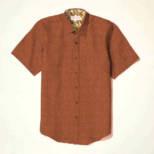 SS717 035 RUST INSERCH CAMISA DE LINO