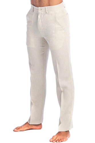 Pantalón de lino mojito collection natural M4904