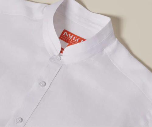 SS716 00002-WHITE INSERCH CAMISA DE LINO