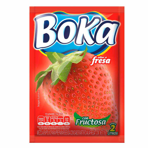Boka Polvo Para Bebidas Fresa Sobre 18 g