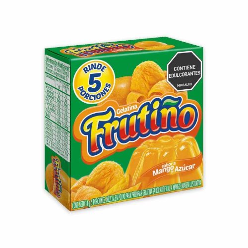 Frutiño Gelatina Polvo Para Prepararn De Azúcar Mango Caja 14 g