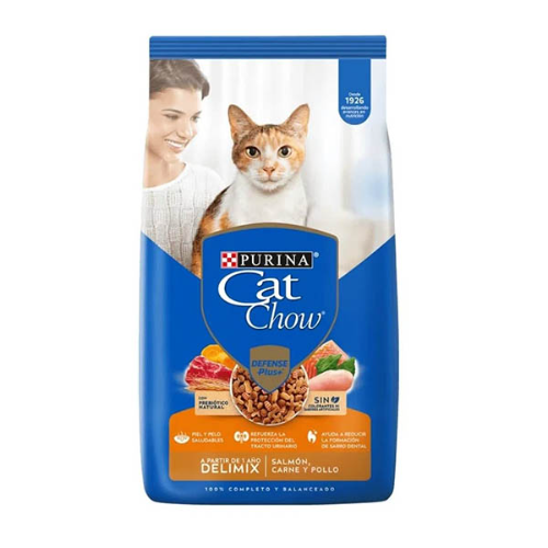 Cat Chow Delimix Alimento Para Gatos Sabor Salmon, Carne Pollo Bolsa 200 g