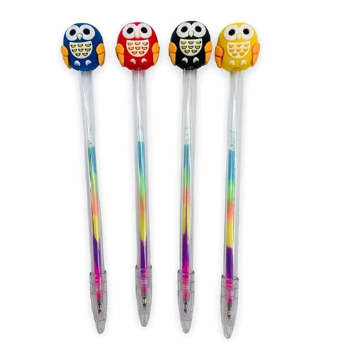 CANETA MULTICOLORIDA - CORUJA