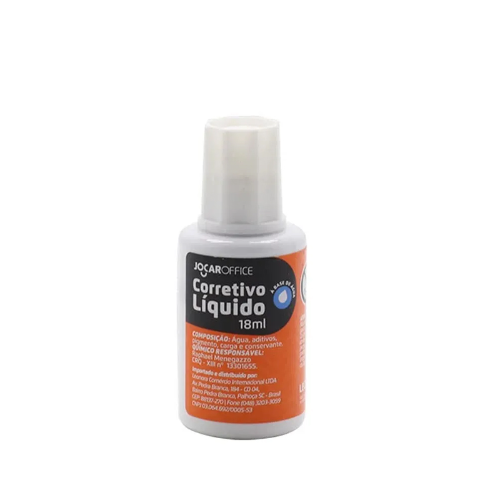 CORRETIVO LÍQUIDO À BASE DE ÁGUA - 18ML - JOCAR OFFICE