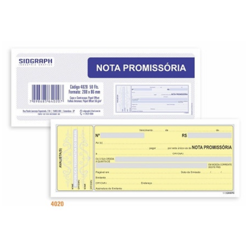 BLOCO NOTA PROMISSÓRIA SIDGRAPH