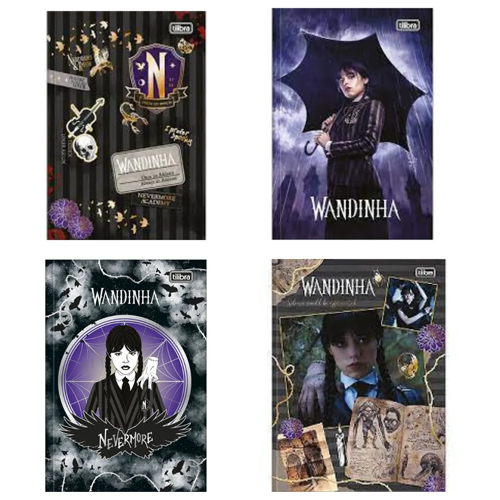 CADERNO BRUCHURA - WANDINHA NEVERMORE ACADEMY - TILIBRA - 80FOLHAS