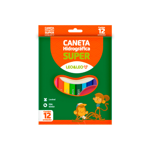 CANETA HIDROGRÁFICA SUPER - 12 CORES - LEOELEO.jpg