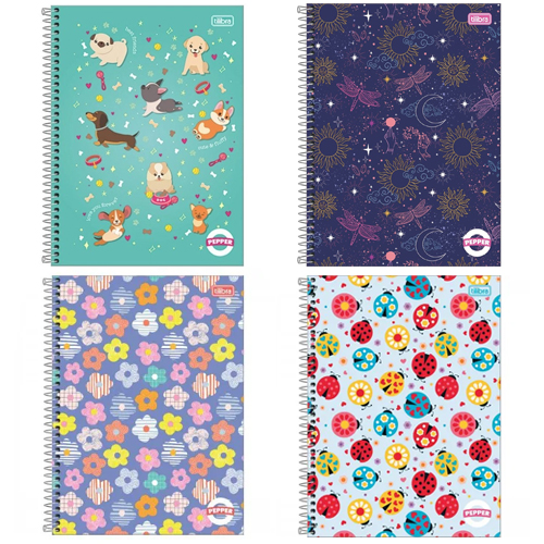 CADERNO TILIBRA 10 MÁTÉRIAS - COLEÇÃO PEPPER - 160 FOLHAS