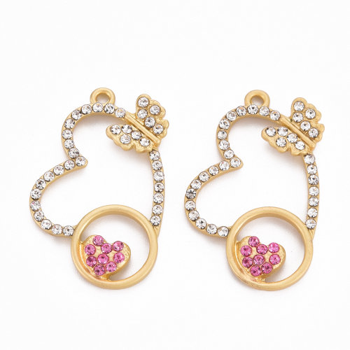 Paq dije corazón zirconias mariposa
