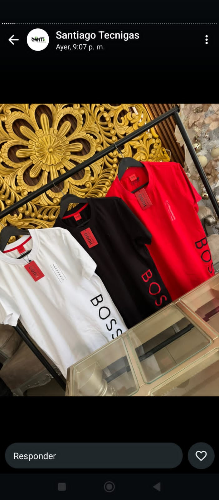 camiseta roja hugo boss