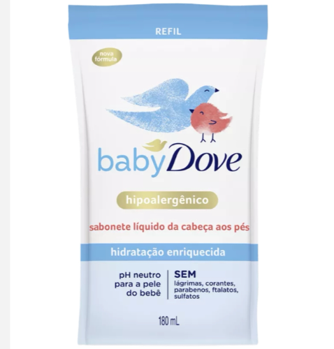 Sabonete Dove Baby 180ml Líquido Hidratação Enriquecida Refil