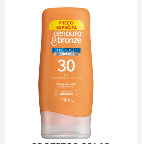 Protetor Solar Cenoura&bronze  F30 110ml