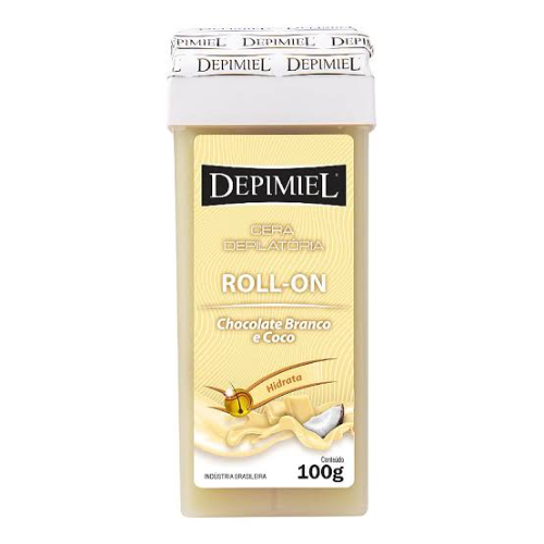 Cera RollOn Depimiel Chocolate Branco e Coco 100g