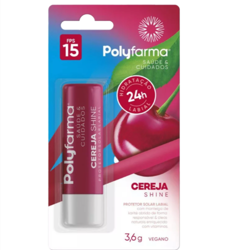Protetor Labial Polyfarma 3,6g F15 Cereja