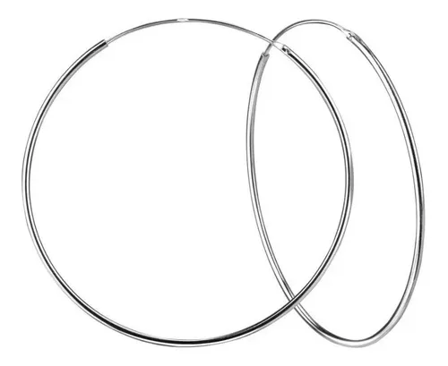 Argola Prata Grande Aro 10cm