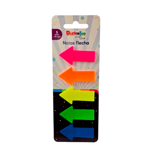 Doricolor notas flecha 5 puezas x 25 hojas