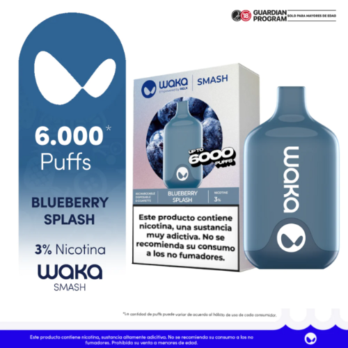 Waka Blueberry Splash 6000 Puffs 3nico