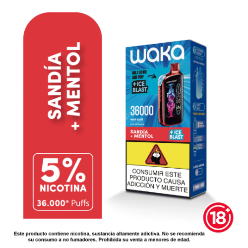 WAKA 36k Ice Blast  SANDIA – Vaporizador Desechable 36.000 Puffs