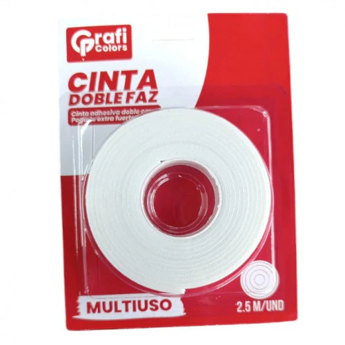 Cinta Doble Faz Grafi Colors 2.5 M 2CM Ancho