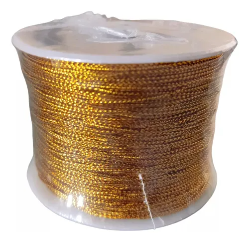Hilo Metalizado Dorado 1.4mm Para Manualidades X100m