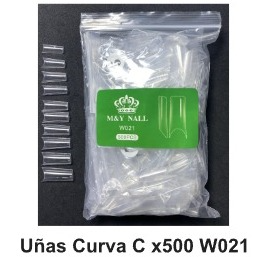 PAQUETE DE UÑAS CURVA C X500