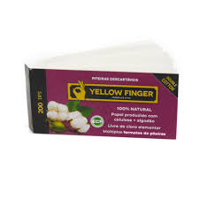 Piteira de papel Yellow Finger roxa papel branco