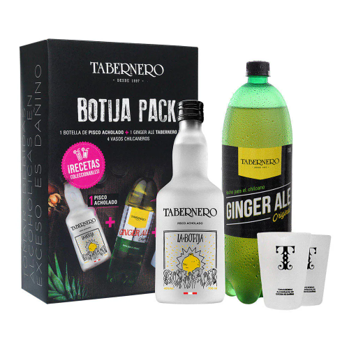 La Botija Acholado 700 ML, Ginger Ale 1.5 LT, 2 Vasos