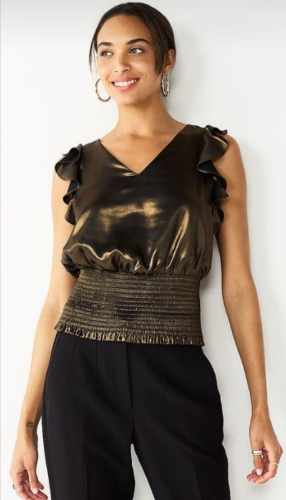 Nine West  CAJA NO. 14 Blusa Dorado Metálico S