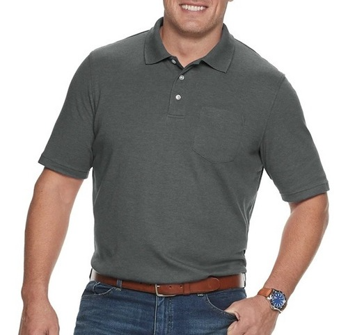 CROFT&BARROW CAMISA TIPO POLO COLOR GRIS TALLA S