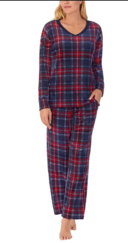 NAUTICA PIJAMA 2 PIEZAS DE DAMA ROJO Y AZUL CUADROS T/2X