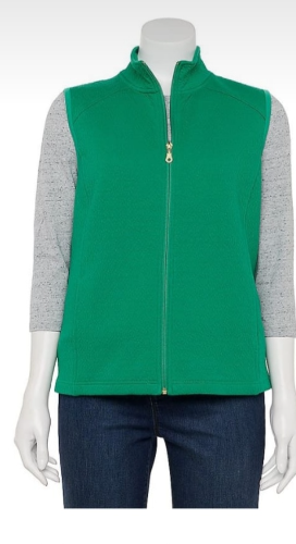Croft & Barrow 0044 Chaleco verde talla S