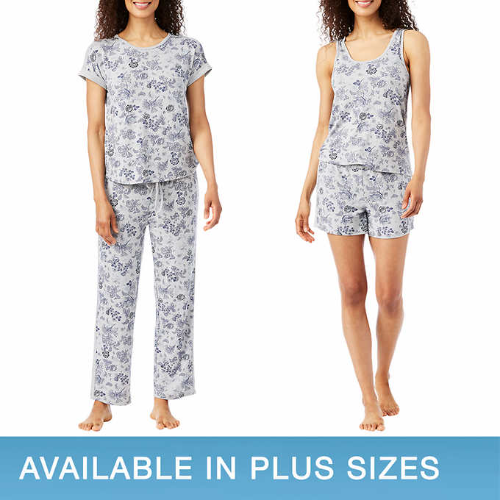 Lucky Brand 0039 Pijama Gris Flores 4pzs 2X