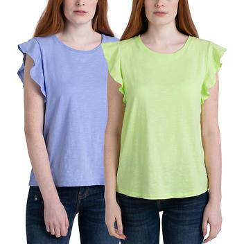 ECOTHREADS TWO PACK DE BLUSA MANGA CORTA COLOR AZUL/VERDE TALLA XS