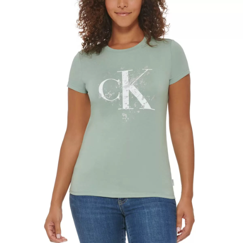 Calvin Klein T/M Blusa/Playera de dama Verde M