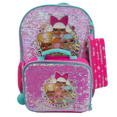 LOL MOCHILA PARA NIÑA 5 PIEZAS