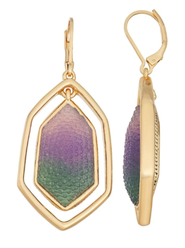 NAPIER 03 ARETES DORADOS CON COLORES